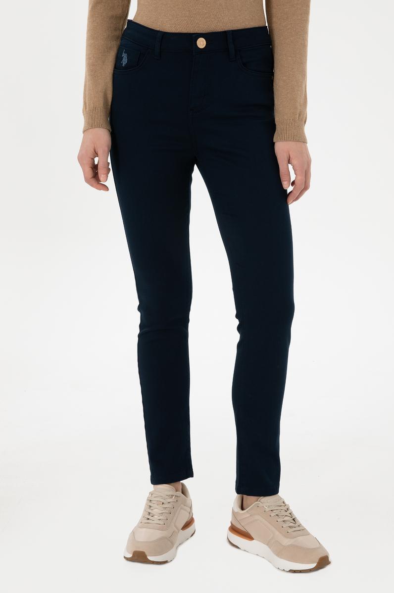 Kadın Lacivert Toothpick Fit Kanvas Pantolon