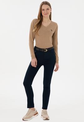 Kadın Lacivert Toothpick Fit Kanvas Pantolon - 50298498002