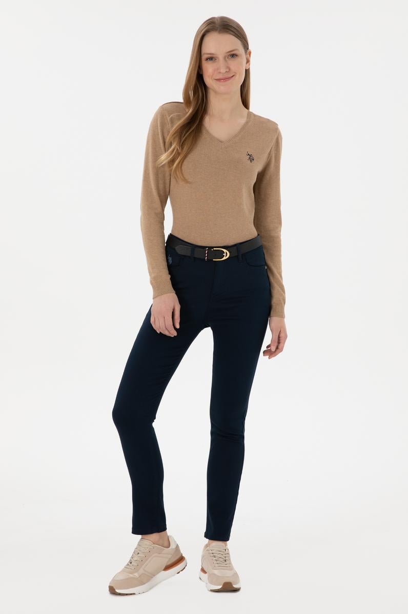 Kadın Lacivert Toothpick Fit Kanvas Pantolon