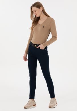 Kadın Lacivert Toothpick Fit Kanvas Pantolon - 50298498002