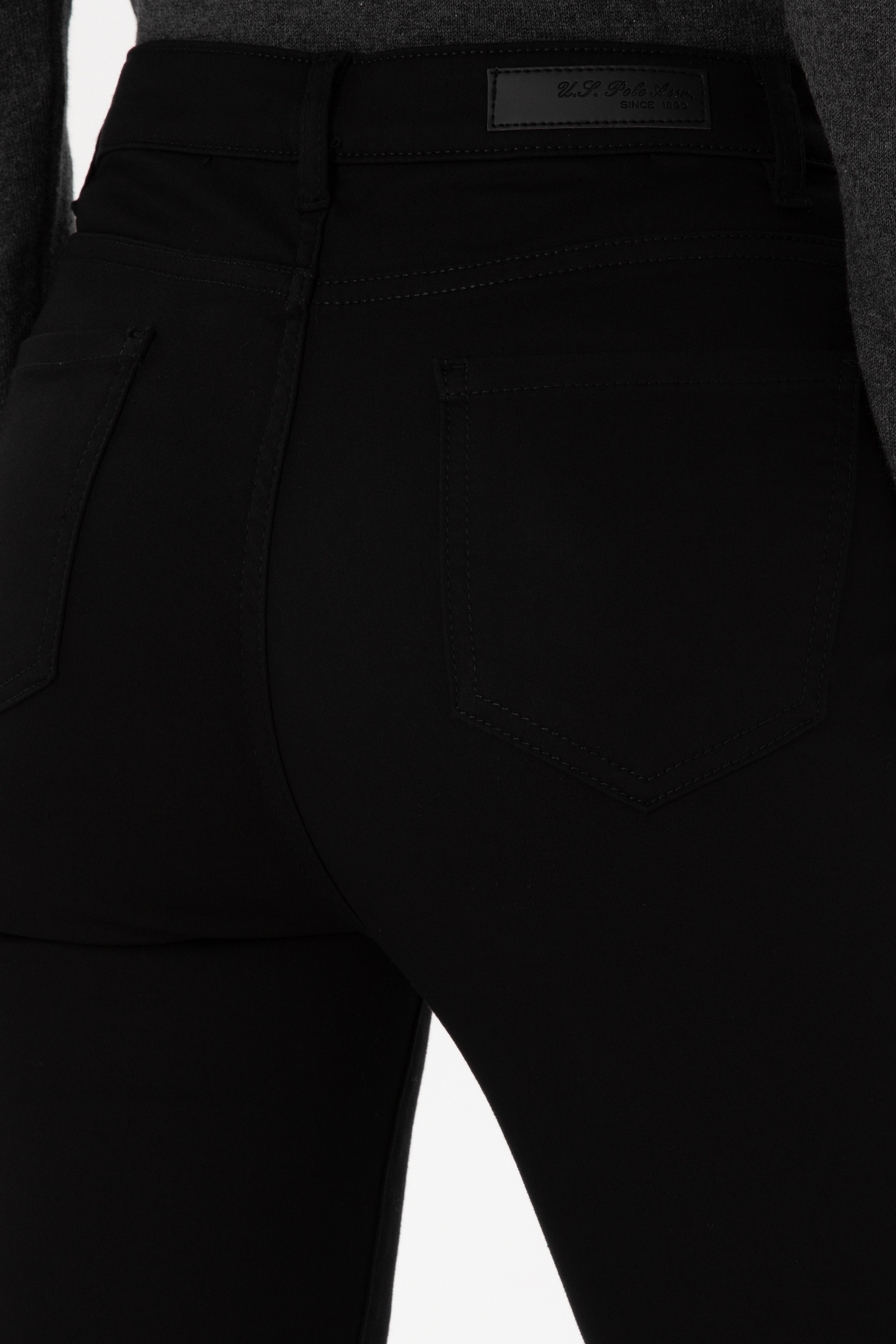 Kadın Siyah Toothpick Fit Kanvas Pantolon - Image 6