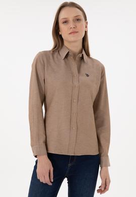 Kadın Camel Uzun Kollu Basic Gömlek - 50297002076