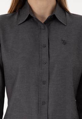 Kadın Antrasit Uzun Kollu Basic Gömlek - 50297002098