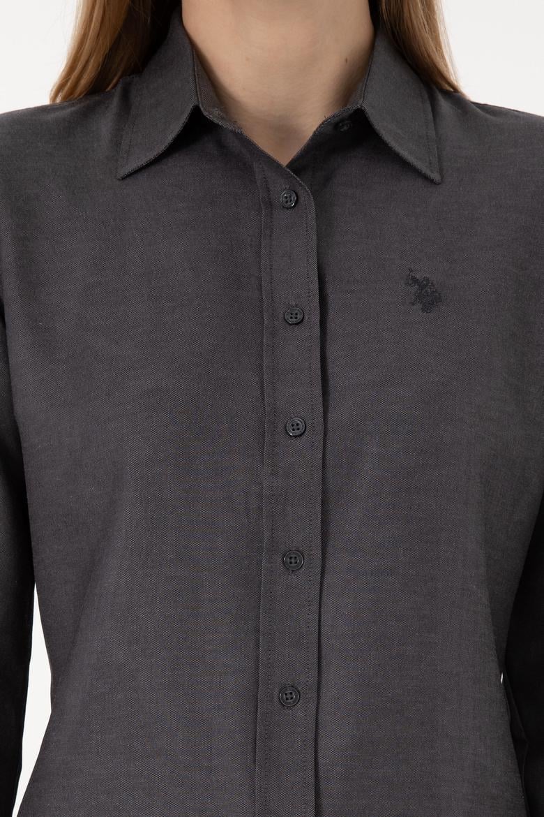 Kadın Antrasit Uzun Kollu Basic Gömlek - 50297002098