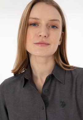 Kadın Antrasit Uzun Kollu Basic Gömlek - 50297002098