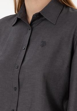 Kadın Antrasit Uzun Kollu Basic Gömlek - 50297002098