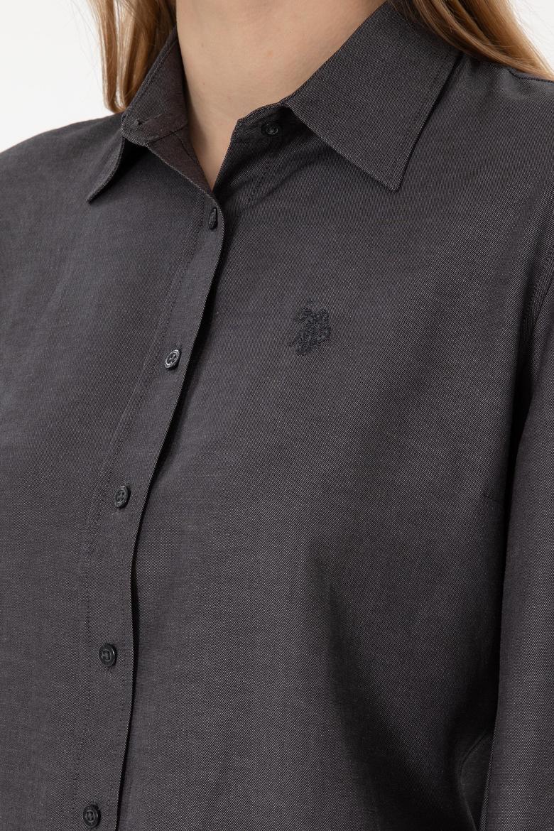 Kadın Antrasit Uzun Kollu Basic Gömlek - 50297002098