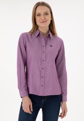 Kadın Menekşe Uzun Kollu Basic Gömlek - 50297002082