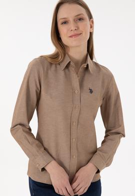 Kadın Camel Uzun Kollu Basic Gömlek - 50297002076