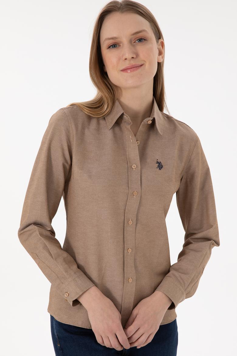 Kadın Camel Uzun Kollu Basic Gömlek - 50297002076