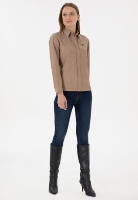 Kadın Camel Uzun Kollu Basic Gömlek - 50297002076