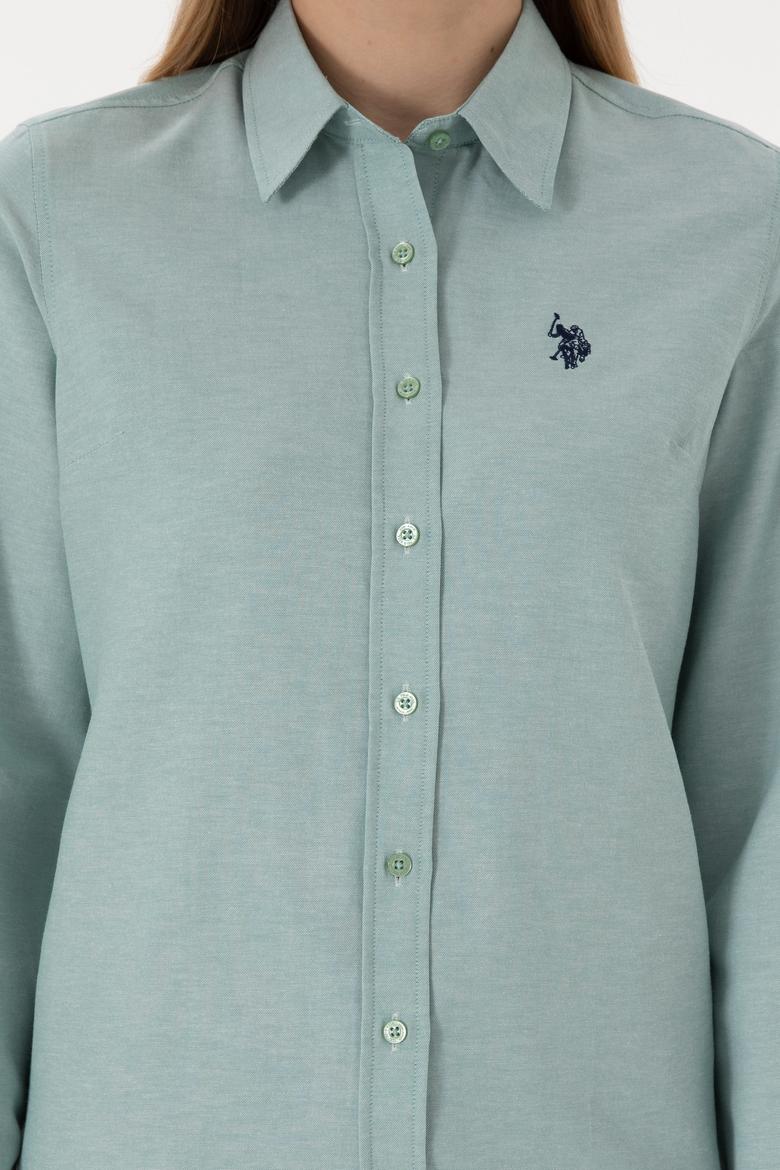 Kadın Su Yeşili Uzun Kollu Basic Gömlek - 50297002140