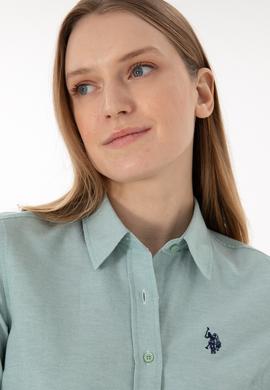 Kadın Su Yeşili Uzun Kollu Basic Gömlek - 50297002140