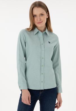 Kadın Su Yeşili Uzun Kollu Basic Gömlek - 50297002140