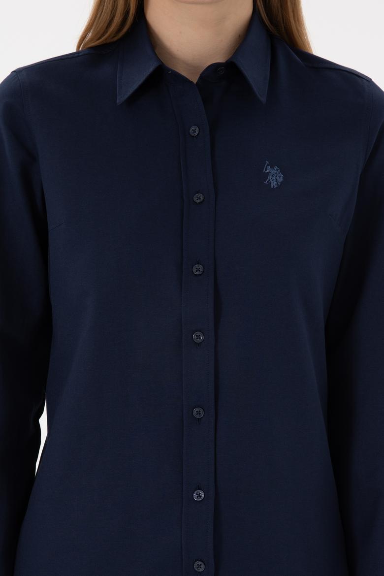 Kadın Lacivert Uzun Kollu Basic Gömlek - 50297002052