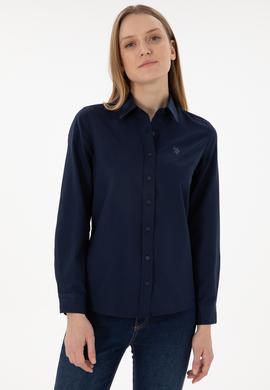 Kadın Lacivert Uzun Kollu Basic Gömlek - 50297002052