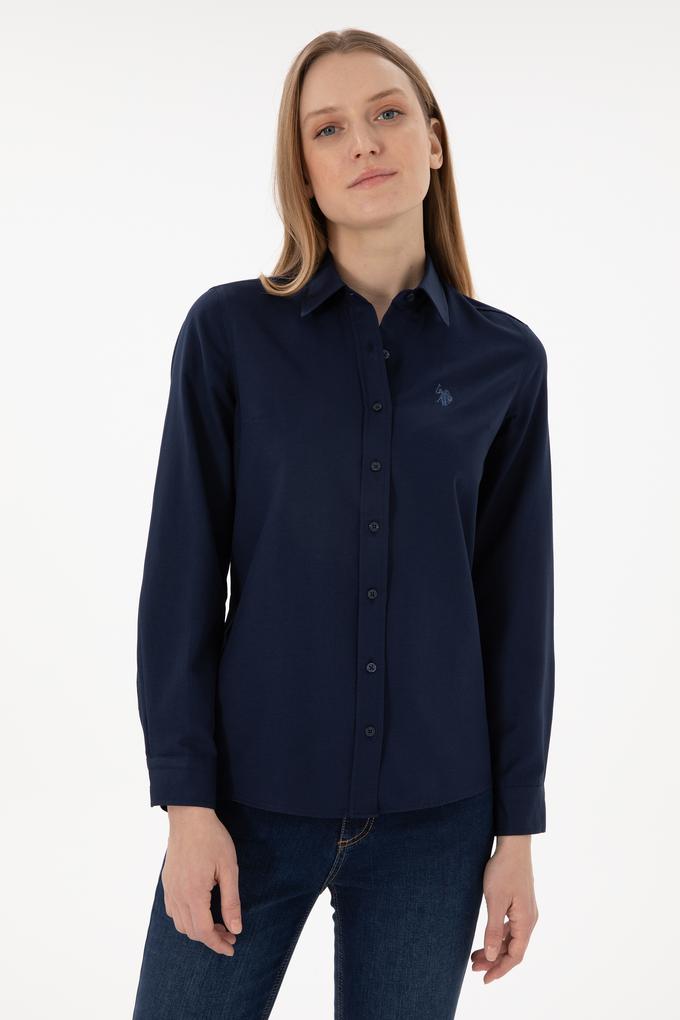 Kadın Lacivert Uzun Kollu Basic Gömlek