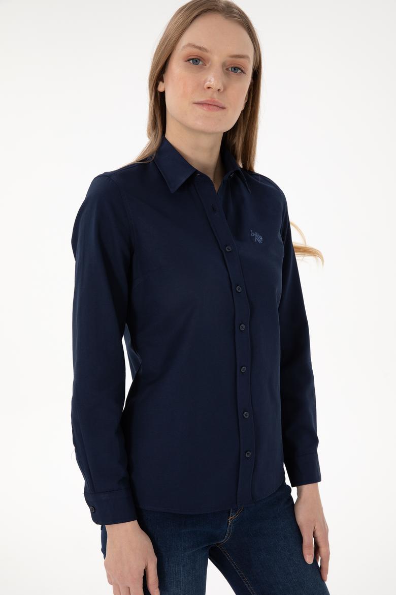 Kadın Lacivert Uzun Kollu Basic Gömlek - 50297002052
