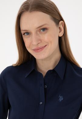 Kadın Lacivert Uzun Kollu Basic Gömlek - 50297002052