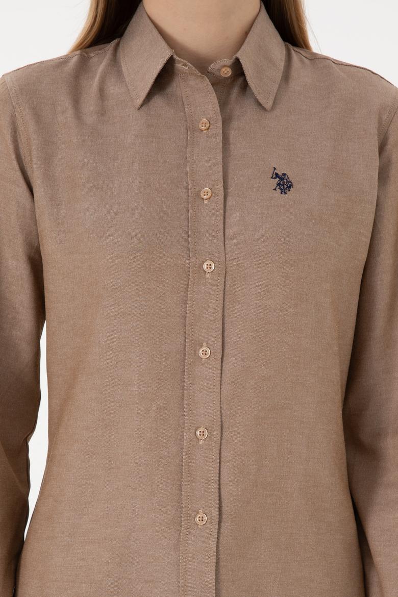 Kadın Camel Uzun Kollu Basic Gömlek - 50297002076