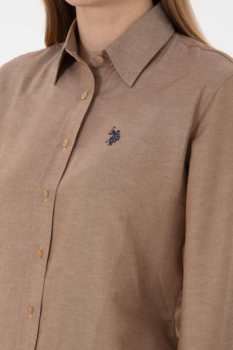 Kadın Camel Uzun Kollu Basic Gömlek - 50297002076