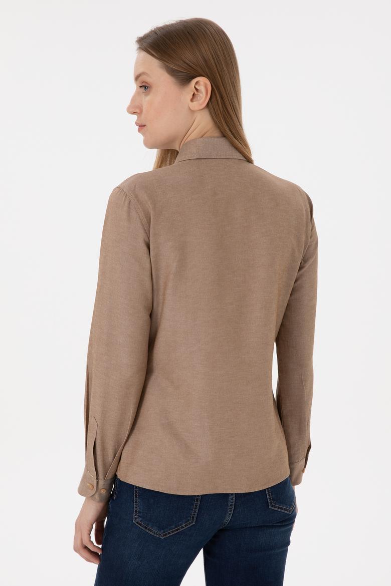 Kadın Camel Uzun Kollu Basic Gömlek - 50297002076