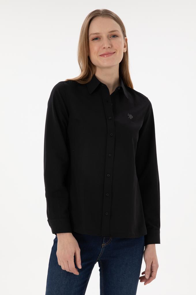 Kadın Siyah Uzun Kollu Basic Gömlek