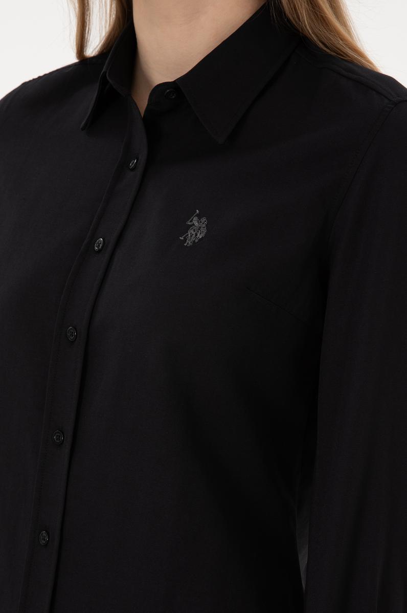 Kadın Siyah Uzun Kollu Basic Gömlek