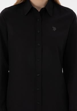 Kadın Siyah Uzun Kollu Basic Gömlek - 50297002028