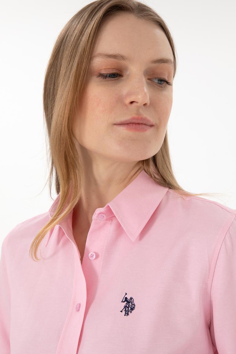 Kadın Pembe Uzun Kollu Basic Gömlek - 50297002148