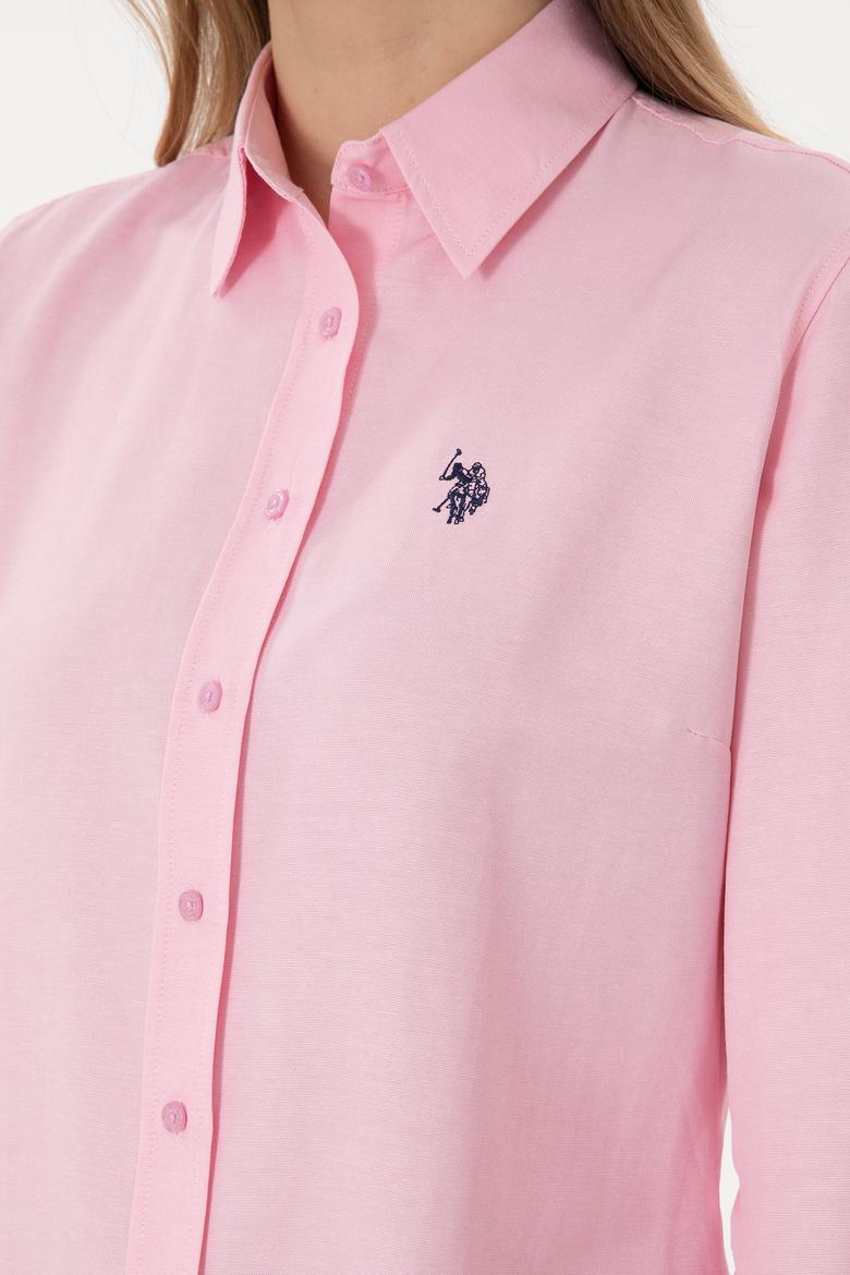 Kadın Pembe Uzun Kollu Basic Gömlek - 50297002148