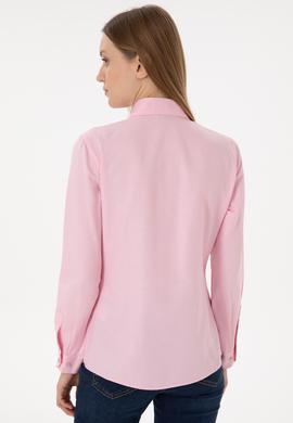 Kadın Pembe Uzun Kollu Basic Gömlek - 50297002148