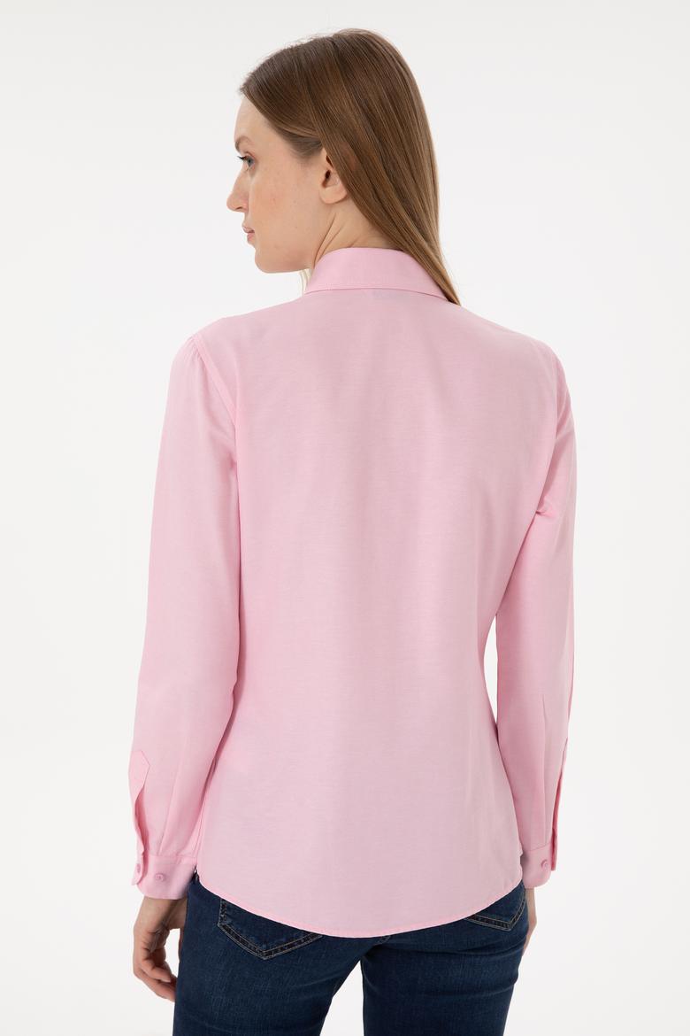 Kadın Pembe Uzun Kollu Basic Gömlek - 50297002148