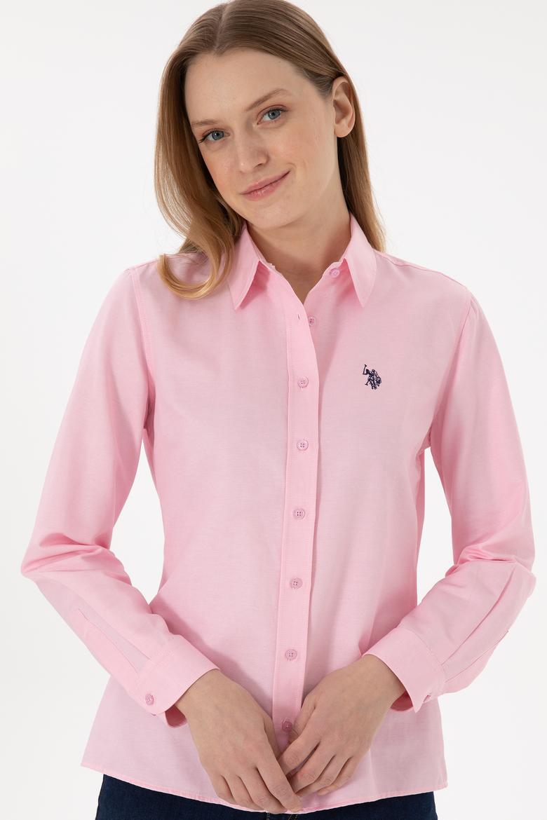 Kadın Pembe Uzun Kollu Basic Gömlek - 50297002148