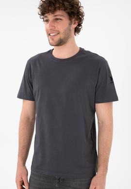 Erkek Regular Fit Bisiklet Yaka Antrasit Basic Tişört - 50305985176