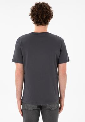 Erkek Regular Fit Bisiklet Yaka Antrasit Basic Tişört - 50305985176