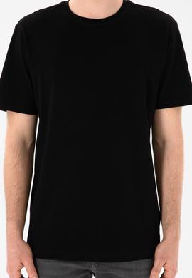 Erkek Regular Fit Bisiklet Yaka Siyah Basic Tişört - 50305985046