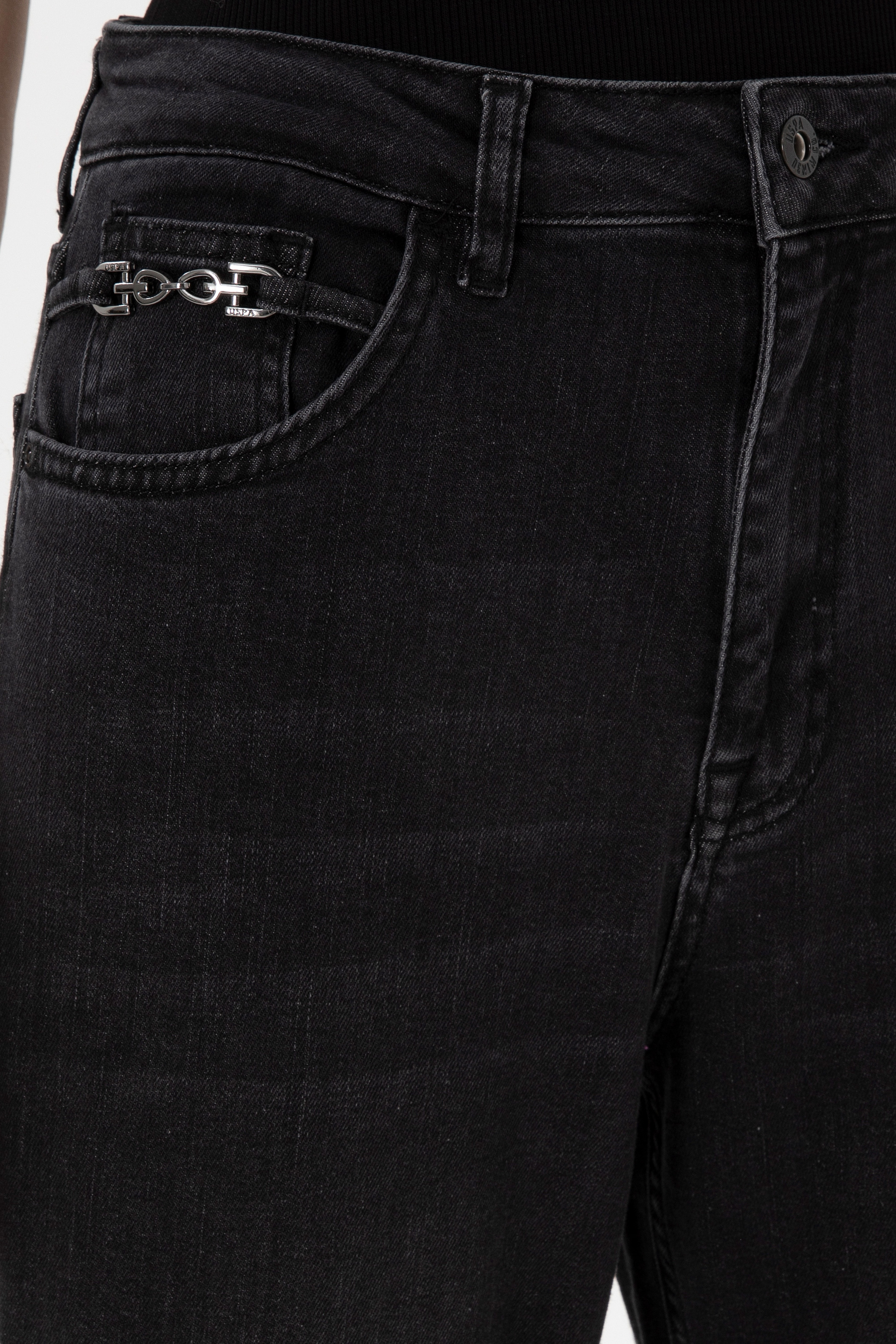 Kadın Siyah Straight Fit Jean Pantolon - Image 5