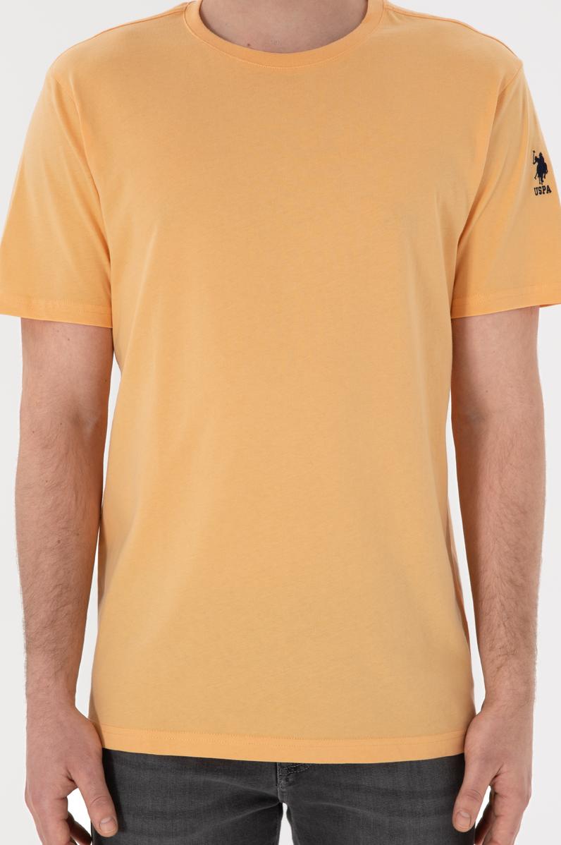 Erkek Regular Fit Bisiklet Yaka Turuncu Basic Tişört