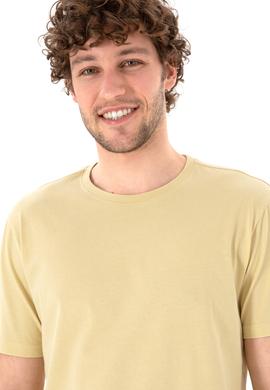 Erkek Regular Fit Bisiklet Yaka Açık Haki Basic Tişört - 50305985161