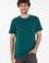 Erkek Regular Fit Bisiklet Yaka Koyu Yeşil Basic Tişört