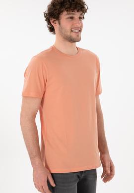Erkek Regular Fit Bisiklet Yaka Somon Basic Tişört - 50305985221