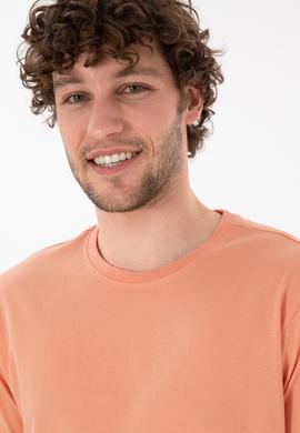 Erkek Regular Fit Bisiklet Yaka Somon Basic Tişört - 50305985221