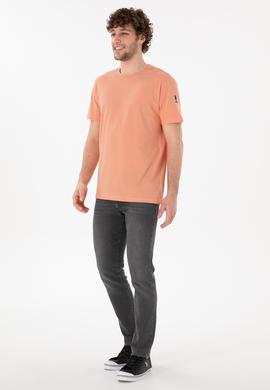 Erkek Regular Fit Bisiklet Yaka Somon Basic Tişört - 50305985221