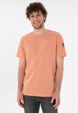 Erkek Regular Fit Bisiklet Yaka Somon Basic Tişört - 50305985221