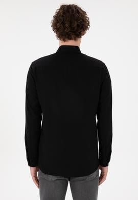 Erkek Siyah Uzun Kollu Basic Gömlek - 50306338021