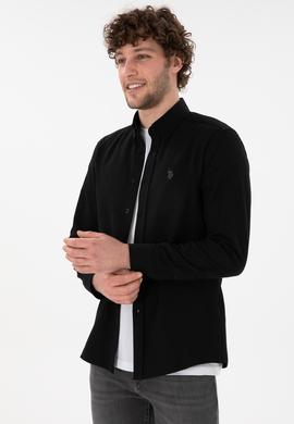 Erkek Siyah Uzun Kollu Basic Gömlek - 50306338021