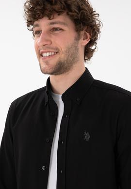 Erkek Siyah Uzun Kollu Basic Gömlek - 50306338021