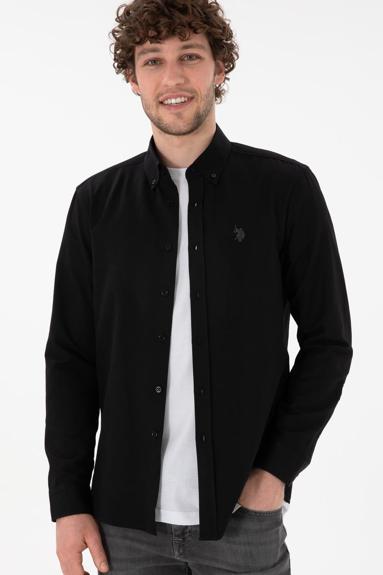 Erkek Siyah Uzun Kollu Basic Gömlek - 50306338021