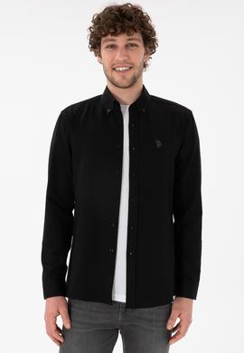 Erkek Siyah Uzun Kollu Basic Gömlek - 50306338021